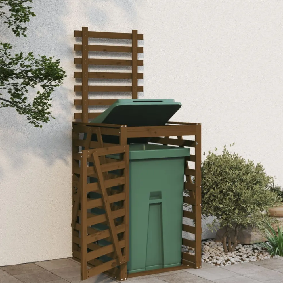 vidaXL Containerberging 84x90x128,5 cm massief grenenhout honingbruin