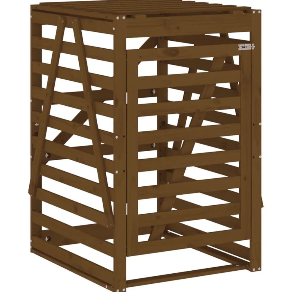 vidaXL Containerberging 84x90x128,5 cm massief grenenhout honingbruin