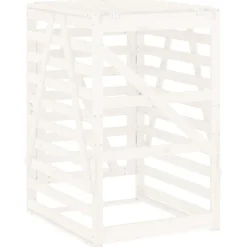 vidaXL Containerberging 84x90x128,5 cm massief grenenhout wit
