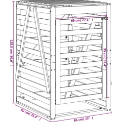 vidaXL Containerberging 84x90x128,5 cm massief grenenhout wit