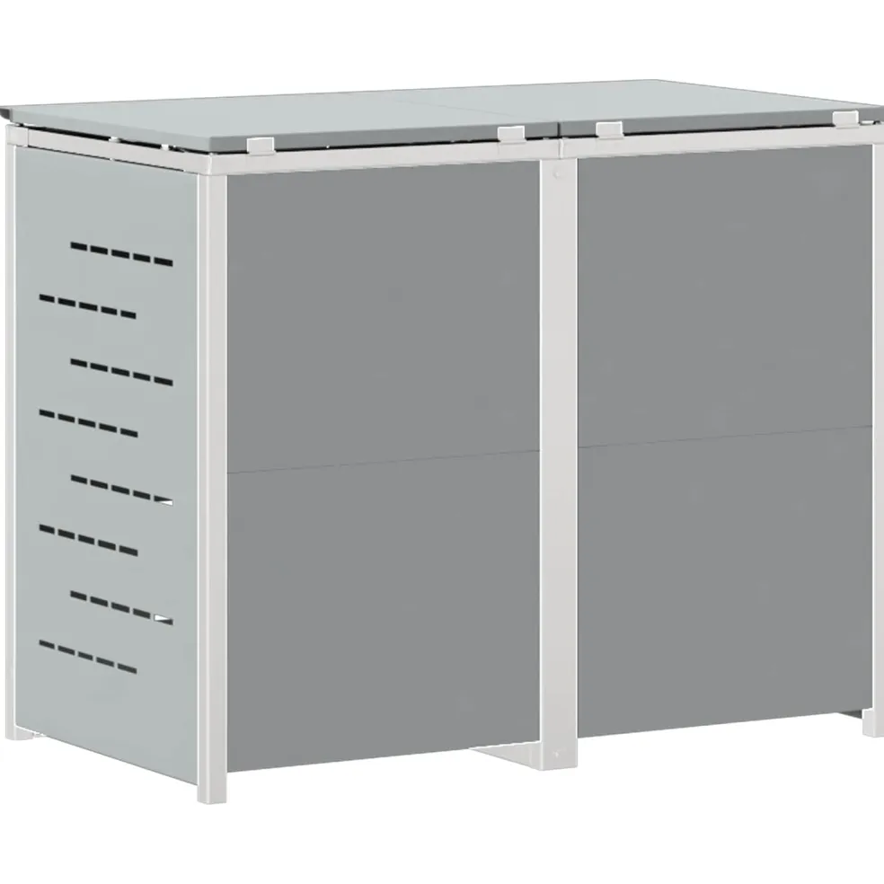 vidaXL Containerombouw for 2 Bins 240L Roestvrij staal Grijs
