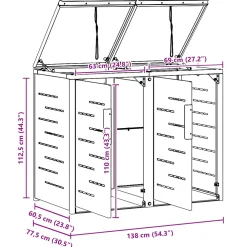vidaXL Containerombouw for 2 Bins 240L Roestvrij staal Grijs