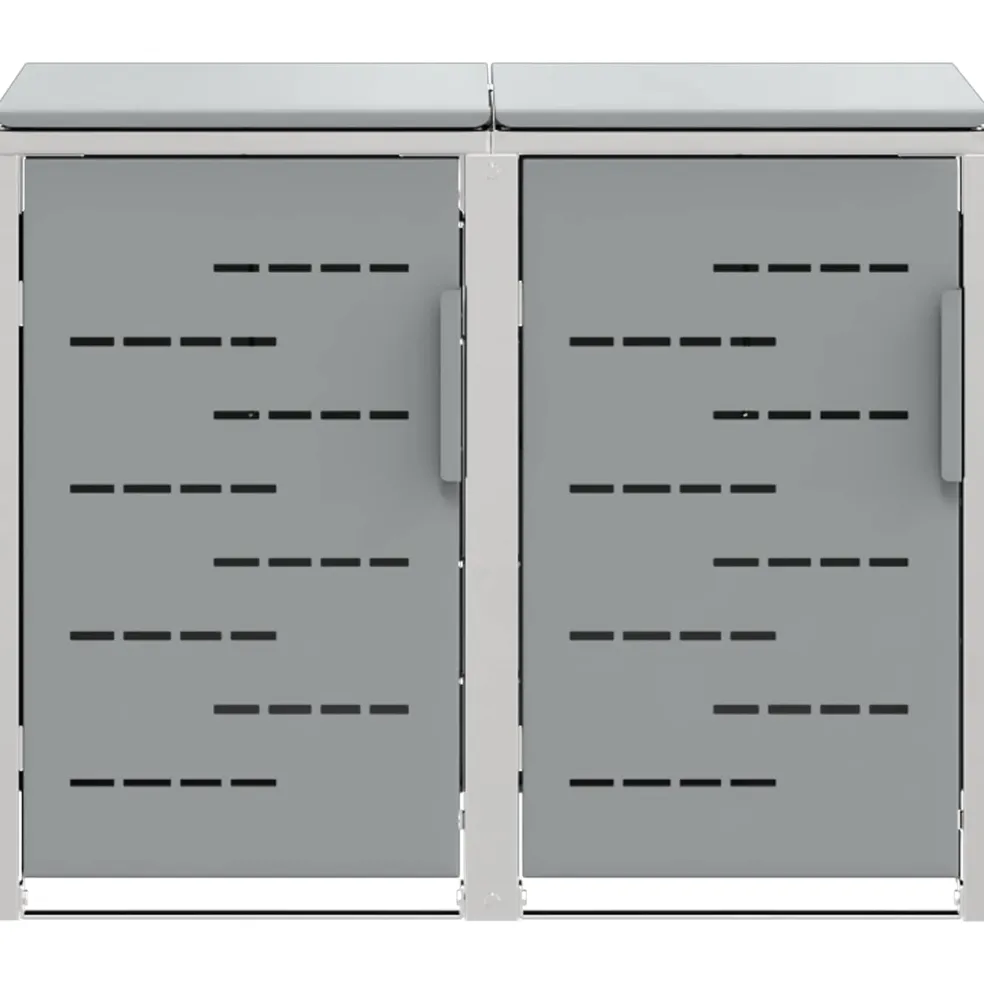 vidaXL Containerombouw for 2 Bins 240L Roestvrij staal Grijs