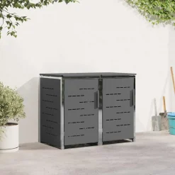 vidaXL Containerombouw for 2 Bins 240L Roestvrij staal