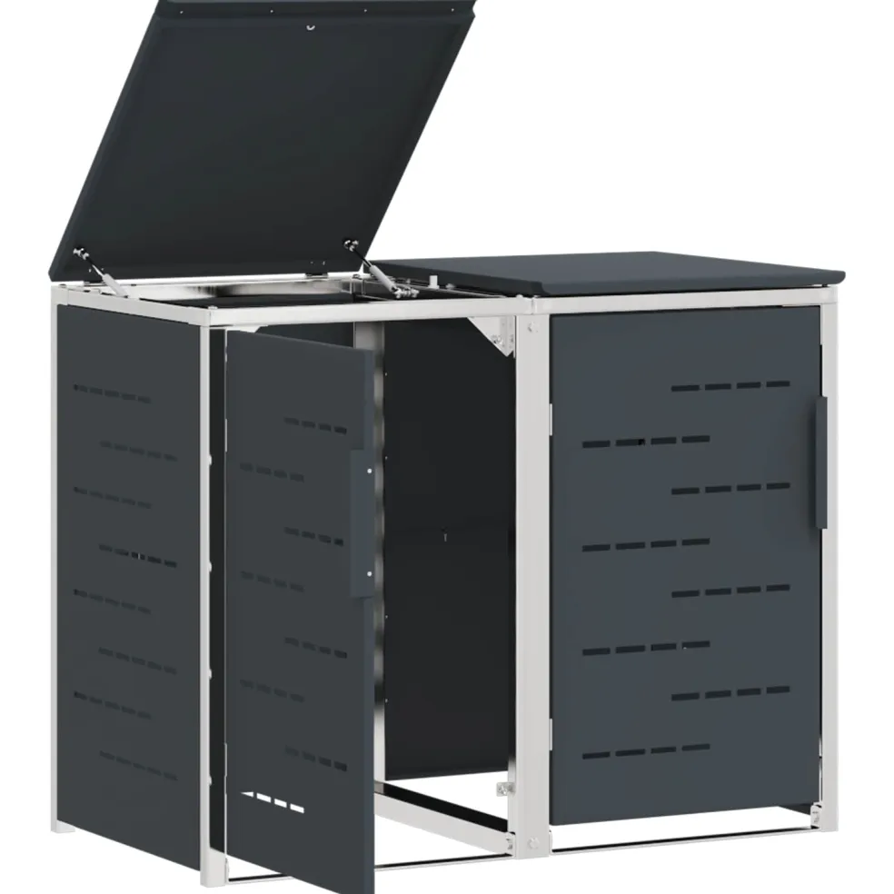 vidaXL Containerombouw for 2 Bins 240L Roestvrij staal