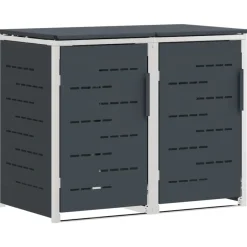 vidaXL Containerombouw for 2 Bins 240L Roestvrij staal