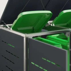 vidaXL Containerombouw for 2 Bins 240L Roestvrij staal