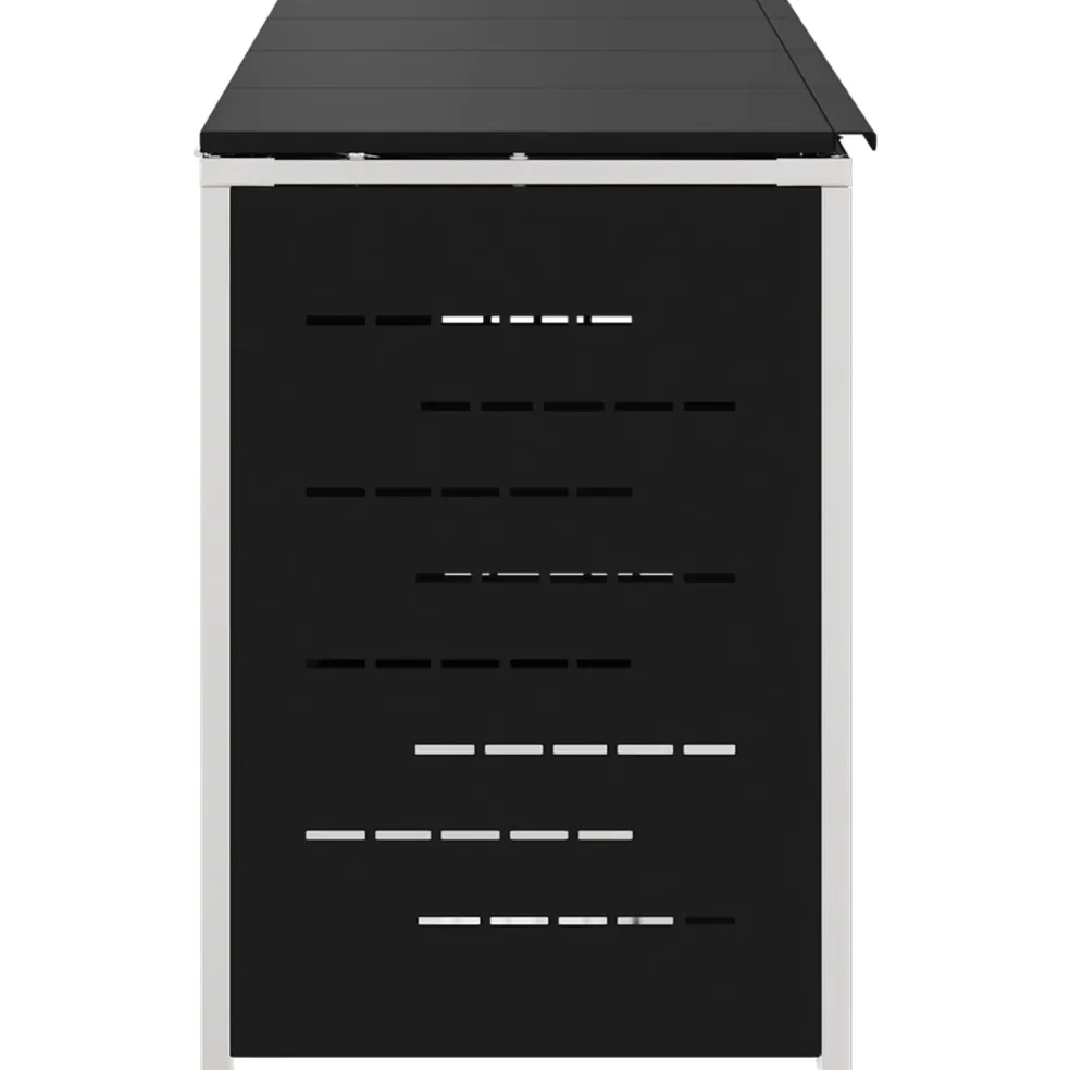 vidaXL Containerombouw for 4 Bins 240L Roestvrij staal Zwart