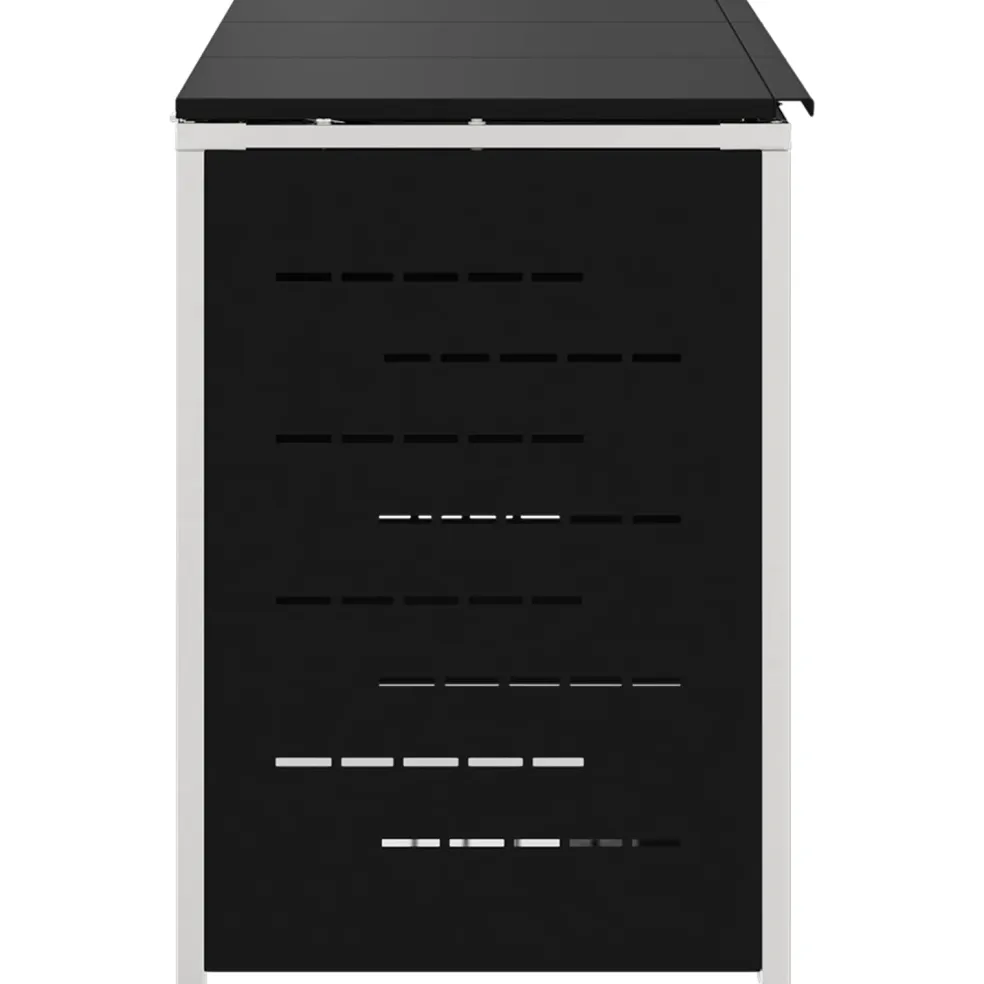 vidaXL Containerombouw for 3 Bins 240L Roestvrij staal Zwart