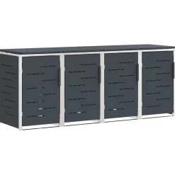 vidaXL Containerombouw for 4 Bins 240L Roestvrij staal