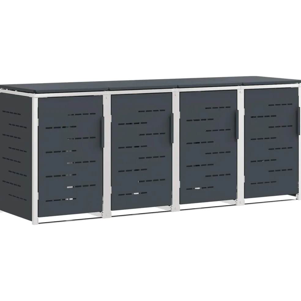 vidaXL Containerombouw for 4 Bins 240L Roestvrij staal