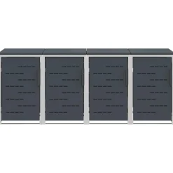 vidaXL Containerombouw for 4 Bins 240L Roestvrij staal