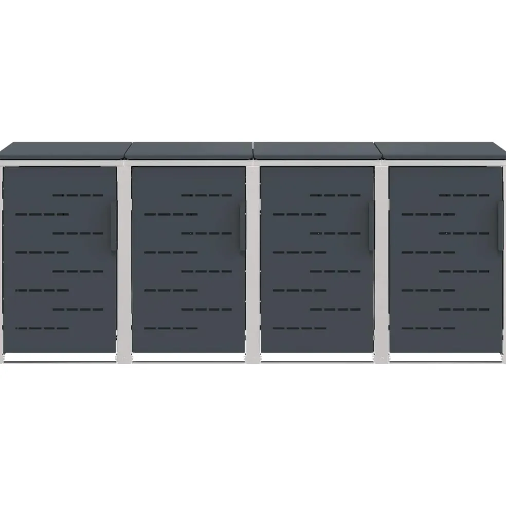 vidaXL Containerombouw for 4 Bins 240L Roestvrij staal