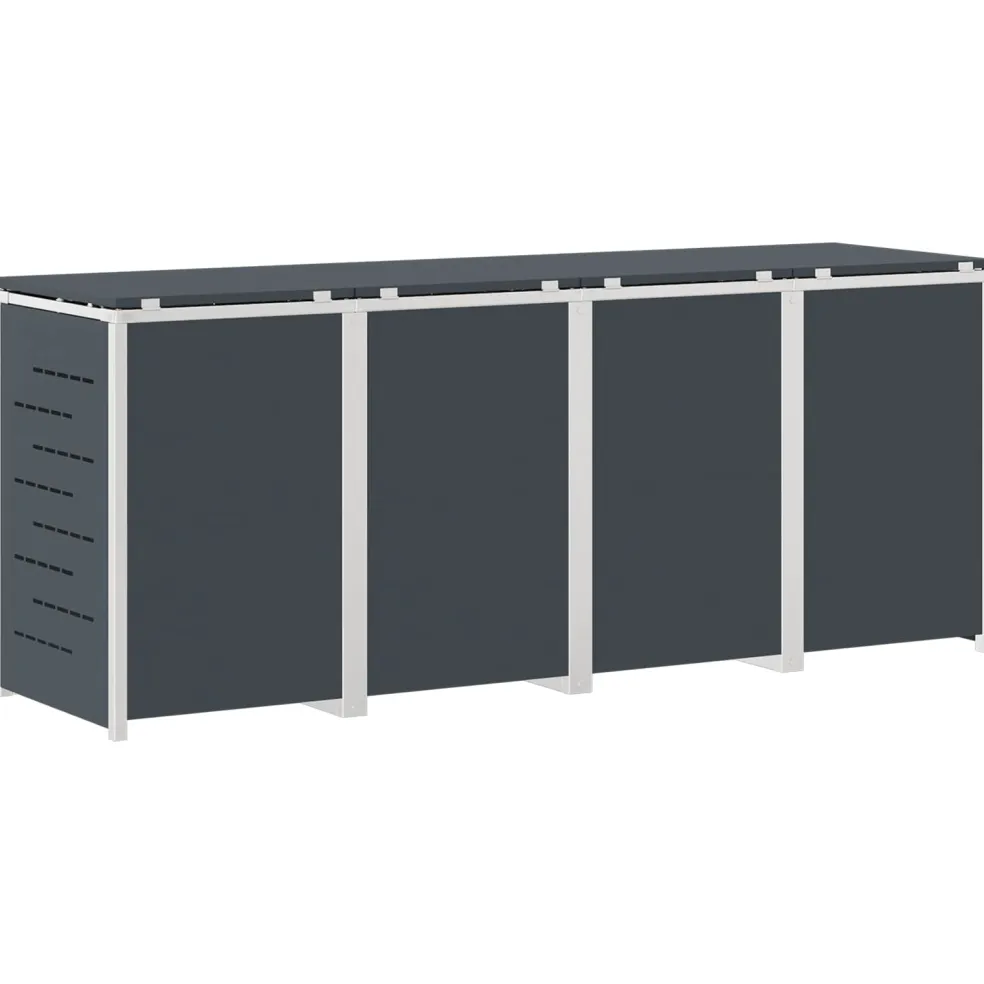 vidaXL Containerombouw for 4 Bins 240L Roestvrij staal