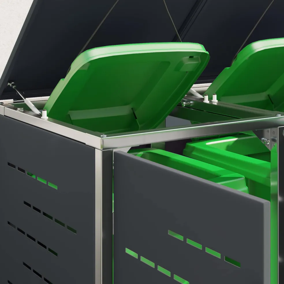 vidaXL Containerombouw for 4 Bins 240L Roestvrij staal