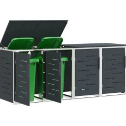 vidaXL Containerombouw for 4 Bins 240L Roestvrij staal