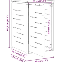 vidaXL Containerombouw for 1 Bin 240L Antracietkleurig
