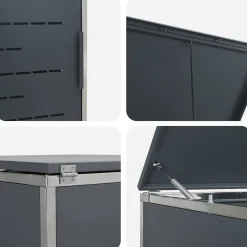 vidaXL Containerombouw for 1 Bin 240L Antracietkleurig