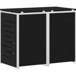 vidaXL Containerombouw for 2 Bins 240L Roestvrij staal Zwart
