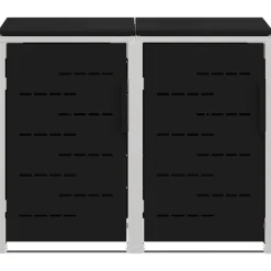 vidaXL Containerombouw for 2 Bins 240L Roestvrij staal Zwart