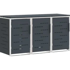 vidaXL Containerombouw for 3 Bins 240L Roestvrij staal