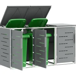 vidaXL Containerombouw Roestvrij staal Grijs