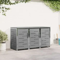 vidaXL Containerombouw Roestvrij staal Grijs