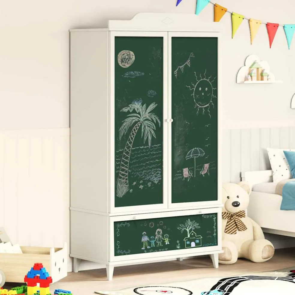vidaXL Creatieve opslag voor kinderen ROROS Wit 90 x 45 x 165 cm