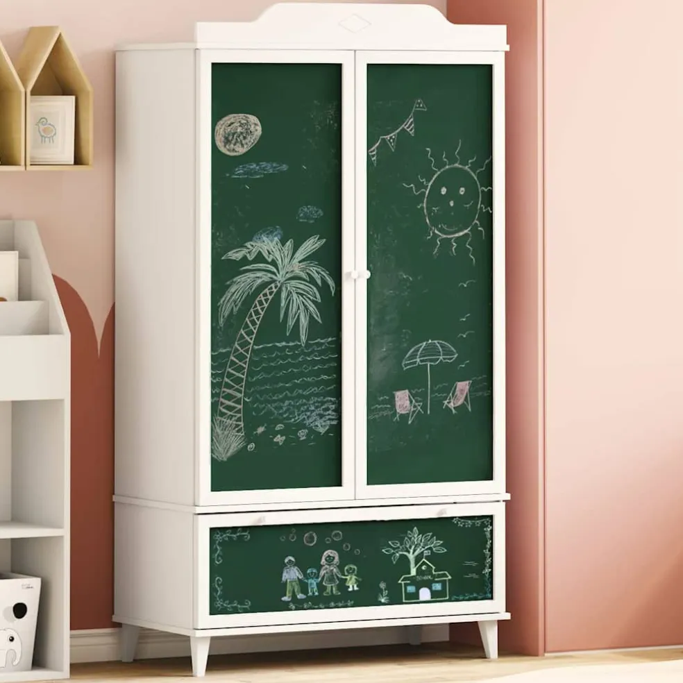 vidaXL Creatieve opslag voor kinderen ROROS Wit 90 x 45 x 165 cm