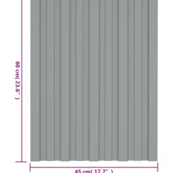 vidaXL Dakpaneel 12 st Grijs 60 x 45 cm Verzinkt staal