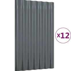 vidaXL Dakpanelen 12 st 60x36 cm gegalvaniseerd staal antracietkleurig