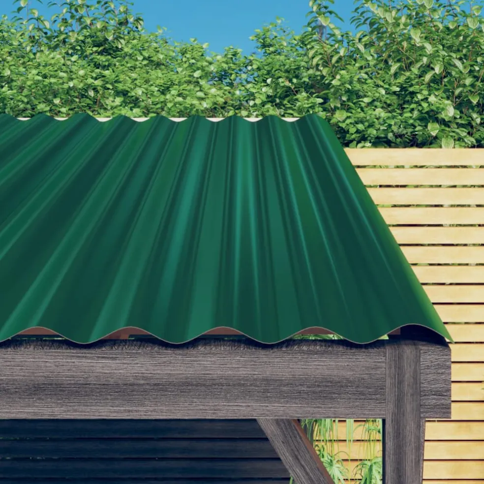 vidaXL Dakpanelen 12 st 60x36 cm gegalvaniseerd staal groen