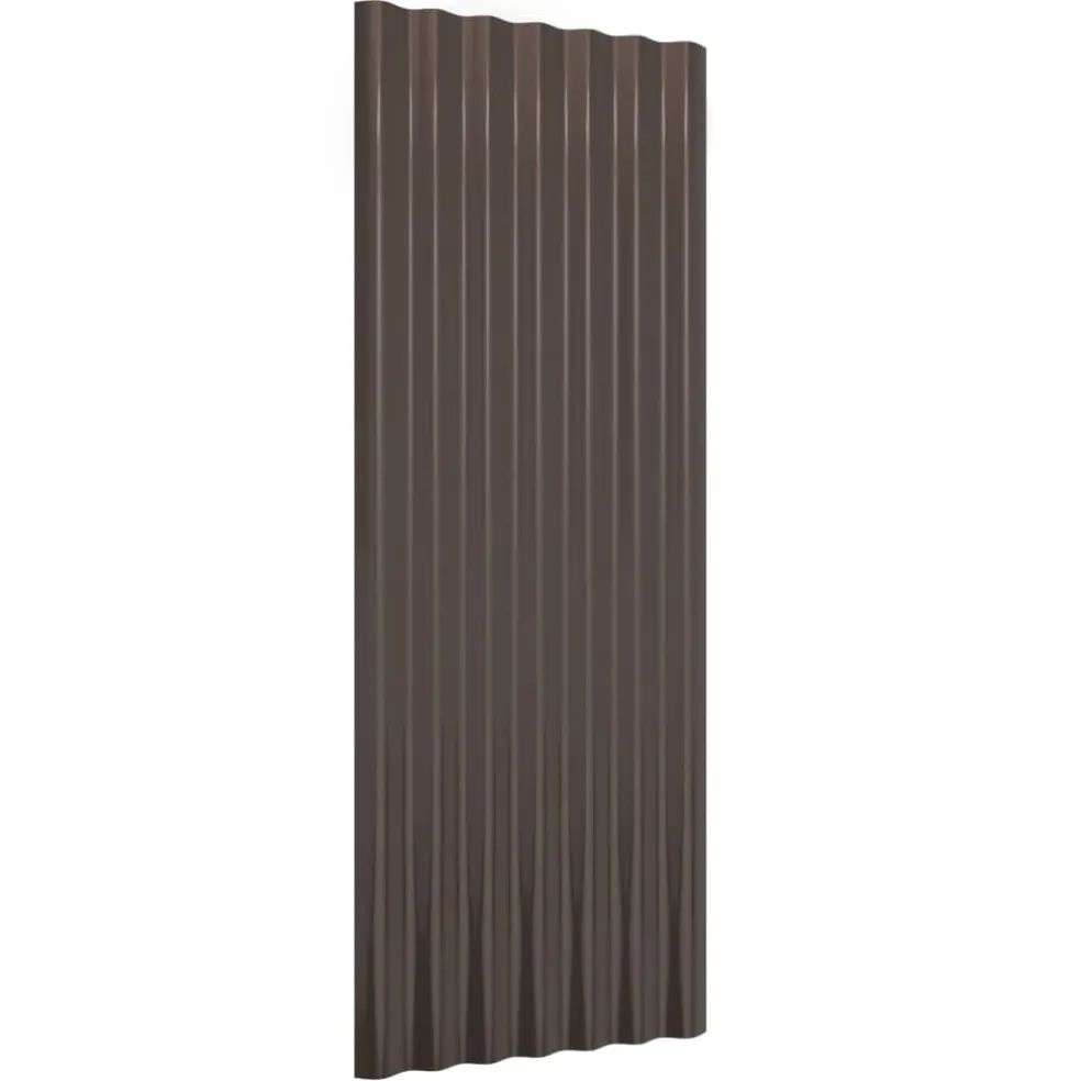 vidaXL Dakpanelen 12 st 100x36 cm gegalvaniseerd staal bruin