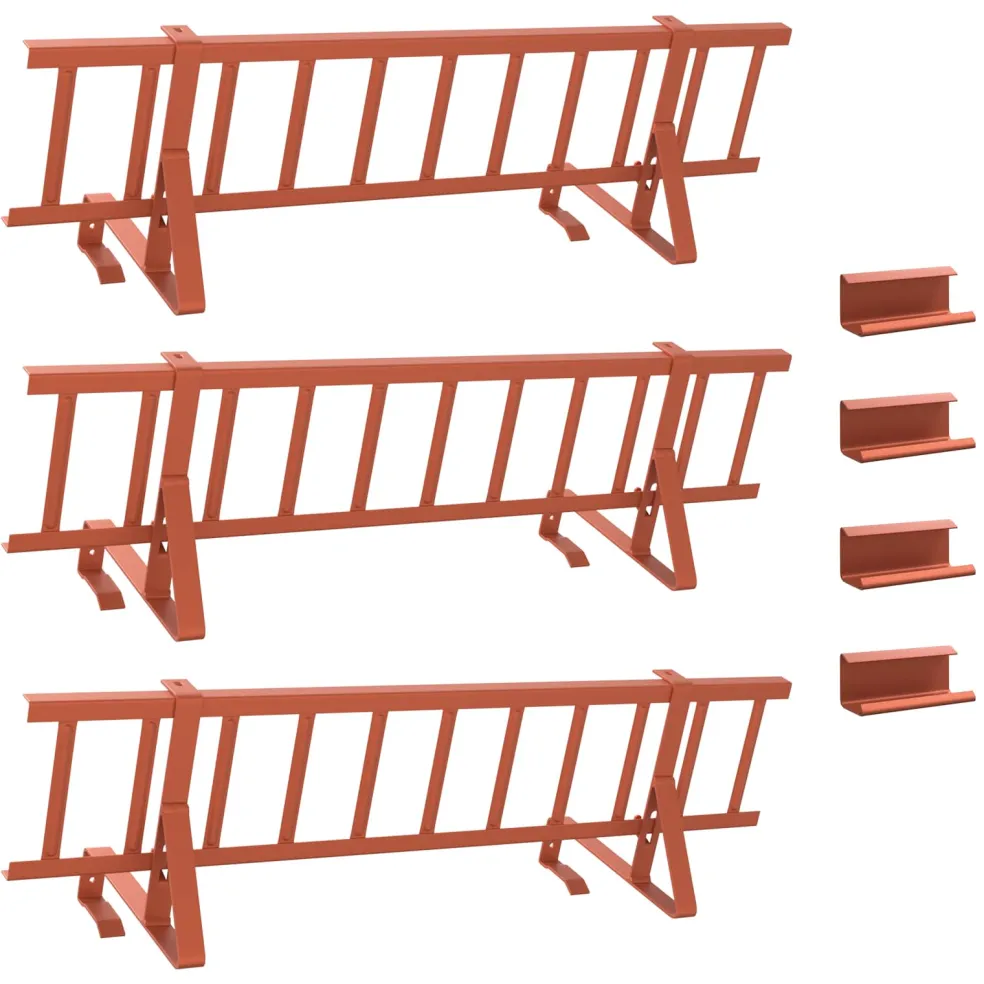 vidaXL Dak sneeuwbeugel Rood 300 x 29,5 x 34,5 cm Staal