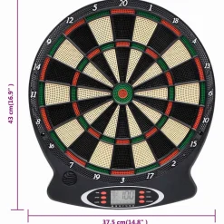vidaXL Dartbord elektrisch met darts polypropeen zwart
