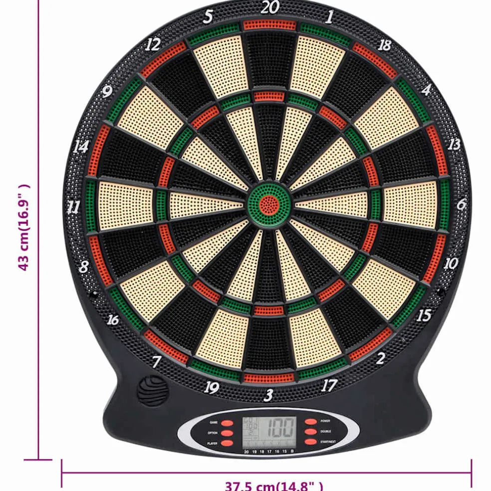 vidaXL Dartbord elektrisch met darts polypropeen zwart