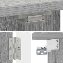 vidaXL Dartbord Kabinet ALKMAAR Grijs Sonoma 52,5 x 10,5 x 53,5 cm