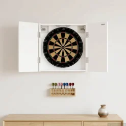vidaXL Dartbord Kabinet ARNHEM Wit 52,5 x 10,5 x 53,5 cm Bewerkt hout