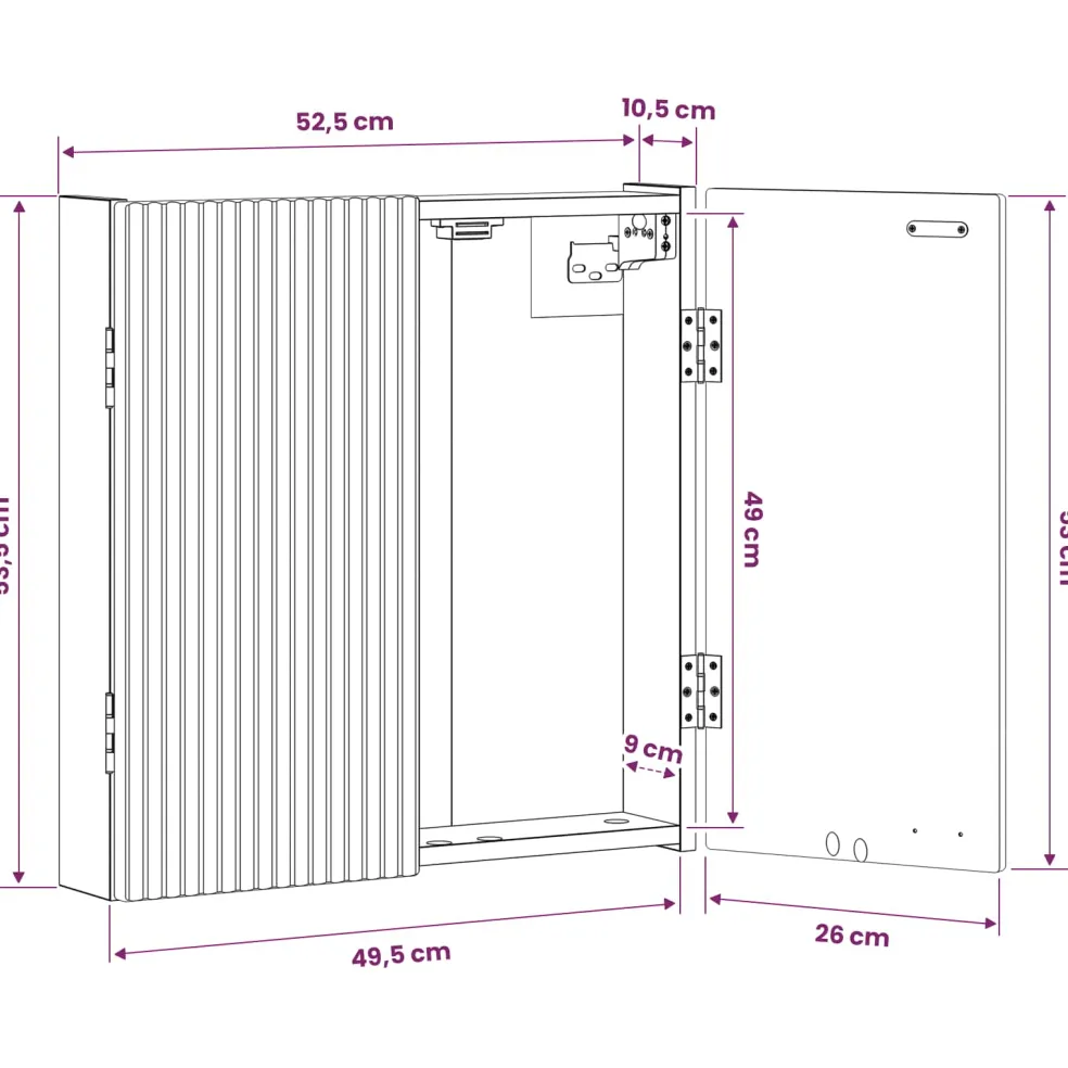 vidaXL Dartbord Kabinet ARNHEM Wit 52,5 x 10,5 x 53,5 cm Bewerkt hout