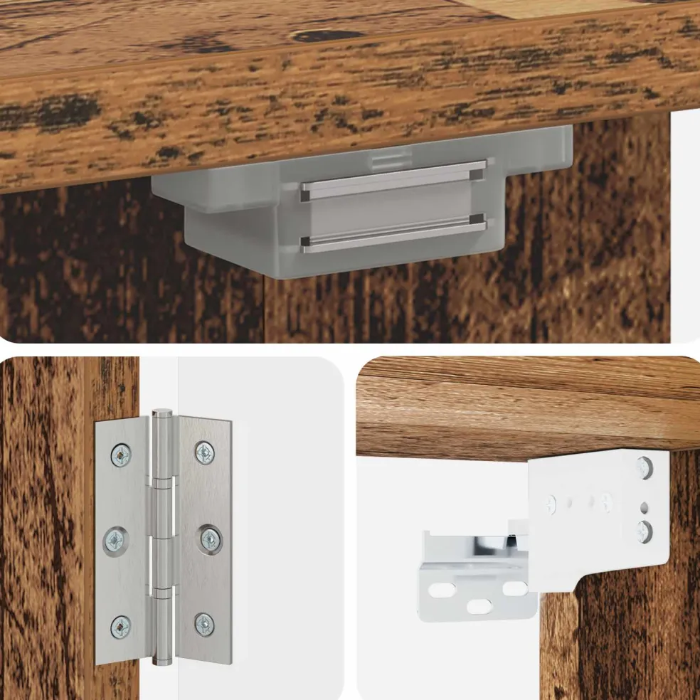 vidaXL Dartbord Kabinet ARNHEM Oud hout 52,5 x 10,5 x 53,5 cm