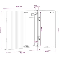 vidaXL Dartbord Kabinet ARNHEM Artisanaal eiken 52,5 x 10,5 x 53,5 cm