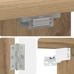 vidaXL Dartbord Kabinet ARNHEM Artisanaal eiken 52,5 x 10,5 x 53,5 cm
