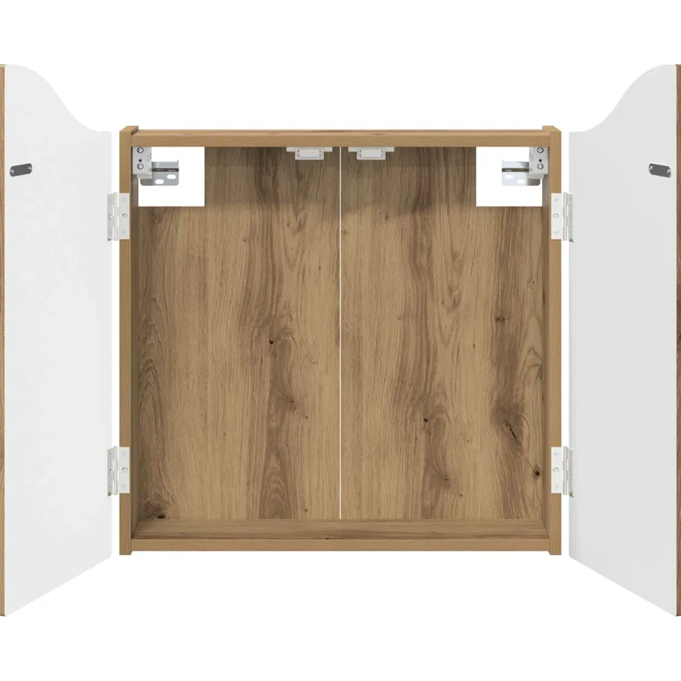 vidaXL Dartbord Kabinet Artisanaal eiken 56 x 12 x 63 cm Bewerkt hout