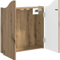 vidaXL Dartbord Kabinet Artisanaal eiken 56 x 12 x 63 cm Bewerkt hout