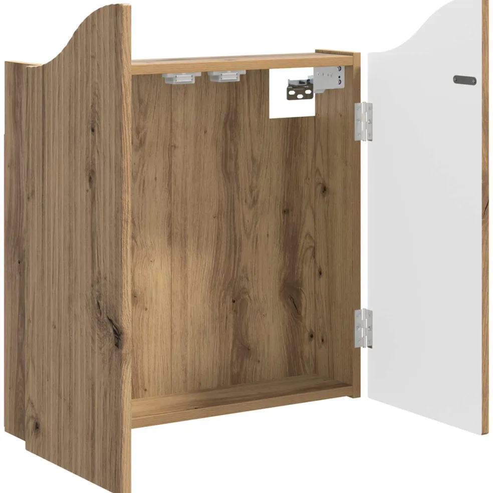 vidaXL Dartbord Kabinet Artisanaal eiken 56 x 12 x 63 cm Bewerkt hout
