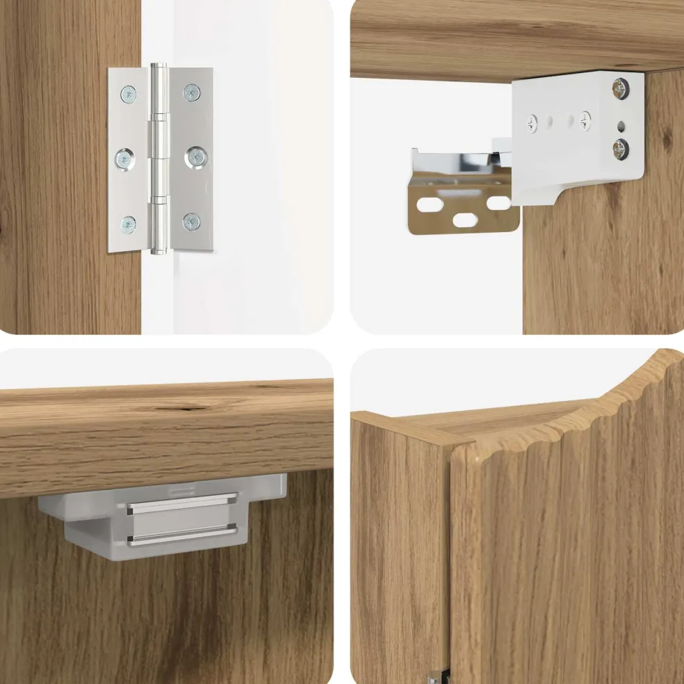 vidaXL Dartbord Kabinet Artisanaal eiken 56 x 12 x 63 cm Bewerkt hout