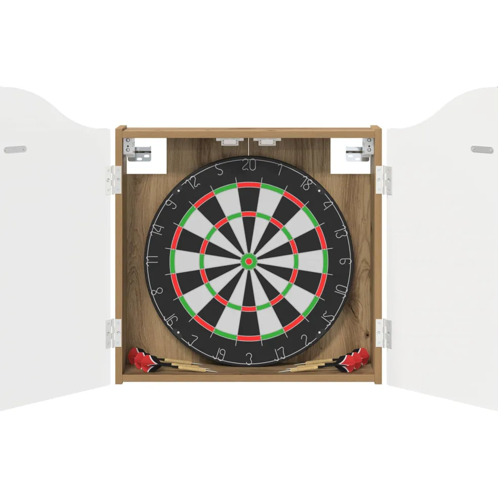 vidaXL Dartbord Kabinet Artisanaal eiken 56 x 12 x 63 cm Bewerkt hout