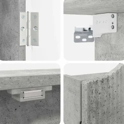 vidaXL Dartbord Kabinet Betongrijs 56 x 12 x 63 cm Bewerkt hout