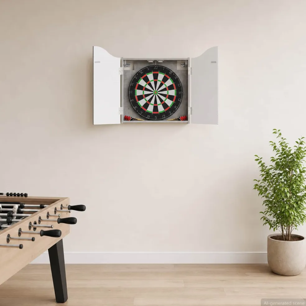 vidaXL Dartbord Kabinet Betongrijs 56 x 12 x 63 cm Bewerkt hout