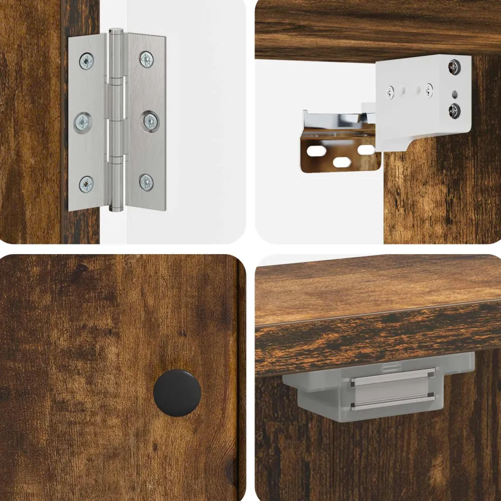 vidaXL Dartbord Kabinet BREDA Gerookt eiken 52,5 x 10,5 x 53,5 cm